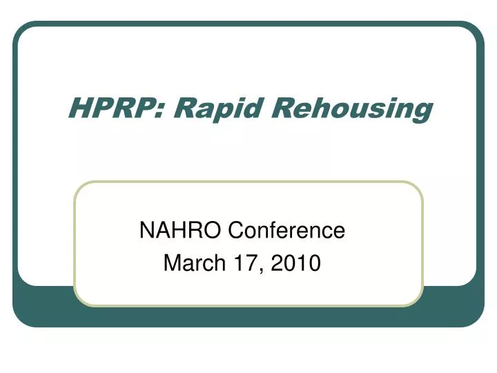 hprp rapid rehousing
