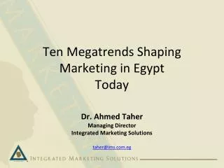 Ten Megatrends Shaping Marketing in Egypt Today