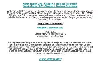Rugby Union Live watch faster