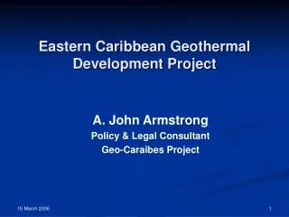 Eastern Caribbean Geothermal Development Project