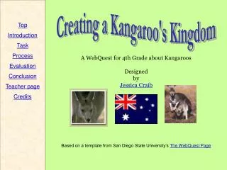 A WebQuest for 4th Grade about Kangaroos Designed by Jessica Craib Based on a template from San Diego State University’s