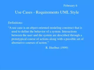 Use Cases - Requirements UML Style