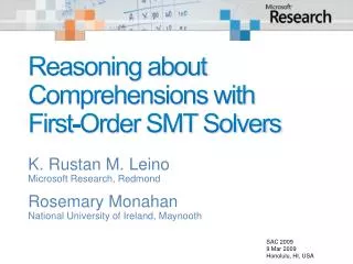 Reasoning about Comprehensions with First-Order SMT Solvers