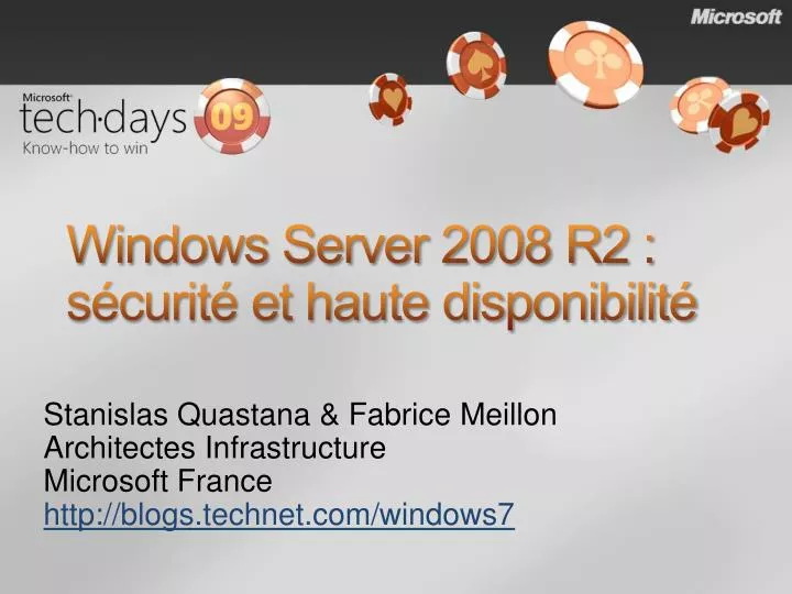 windows server 2008 r2 s curit et haute disponibilit