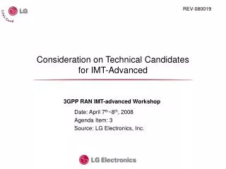 Consideration on Technical Candidates for IMT-Advanced