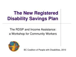 The New Registered Disability Savings Plan