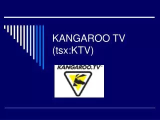 KANGAROO TV (tsx:KTV)