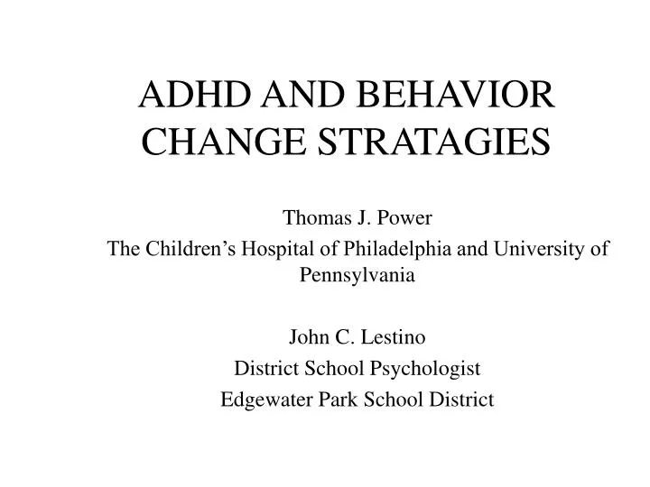 adhd and behavior change stratagies