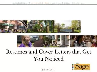 Resumes and Cover Letters that Get You Noticed