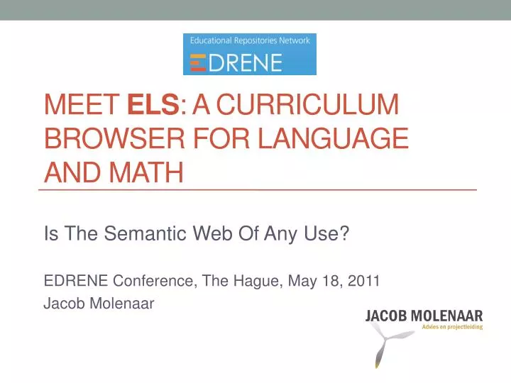 meet els a curriculum browser for language and math