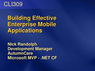 Building Effective Enterprise Mobile Applications