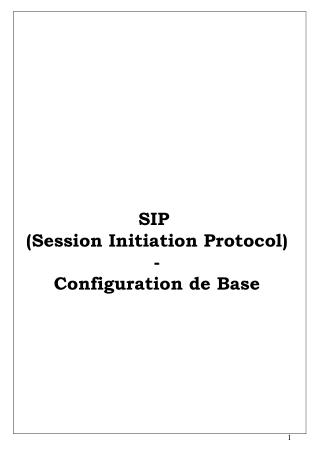 SIP (Session Initiation Protocol) - Configuration de Base
