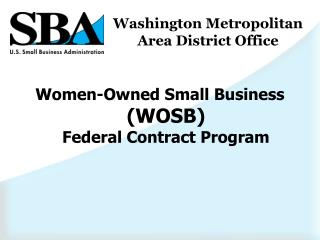 Women-Owned Small Business (WOSB) Federal Contract Program