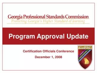 Program Approval Update