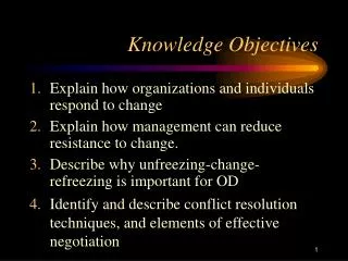 Knowledge Objectives