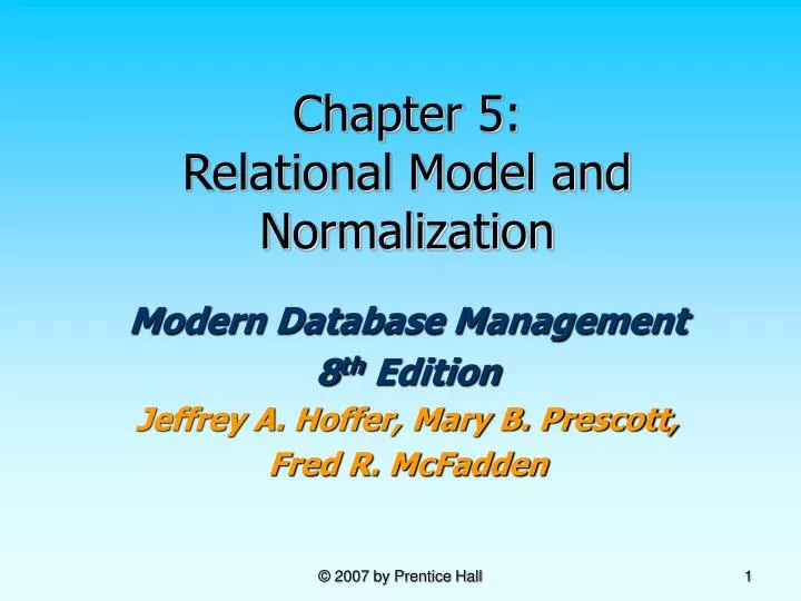 chapter 5 relational model and normalization