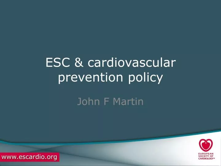 esc cardiovascular prevention policy
