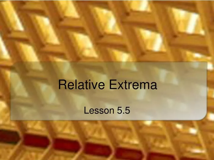 relative extrema