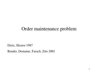 Order maintenance problem
