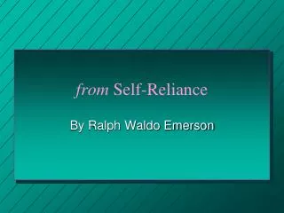 from Self-Reliance