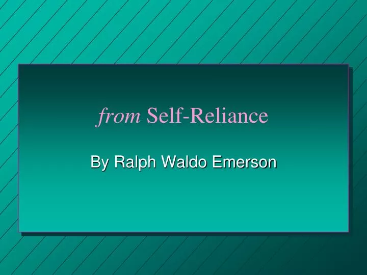 from self reliance