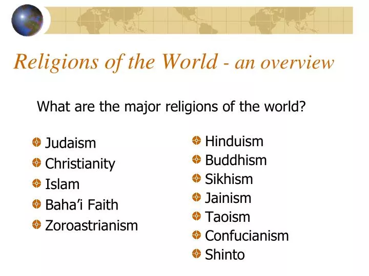 religions of the world an overview