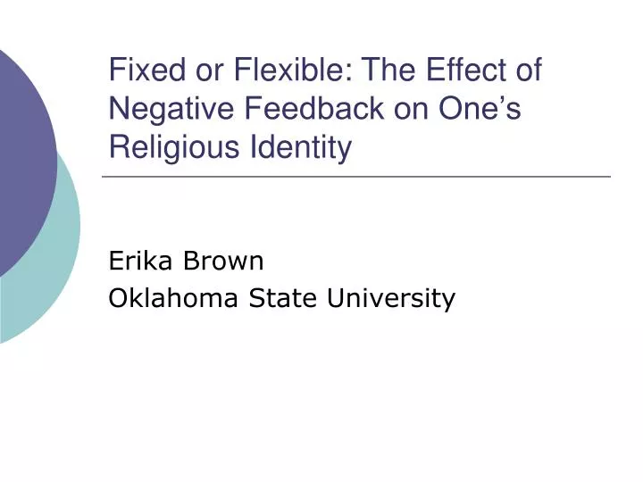 fixed or flexible the effect of negative feedback on one s religious identity