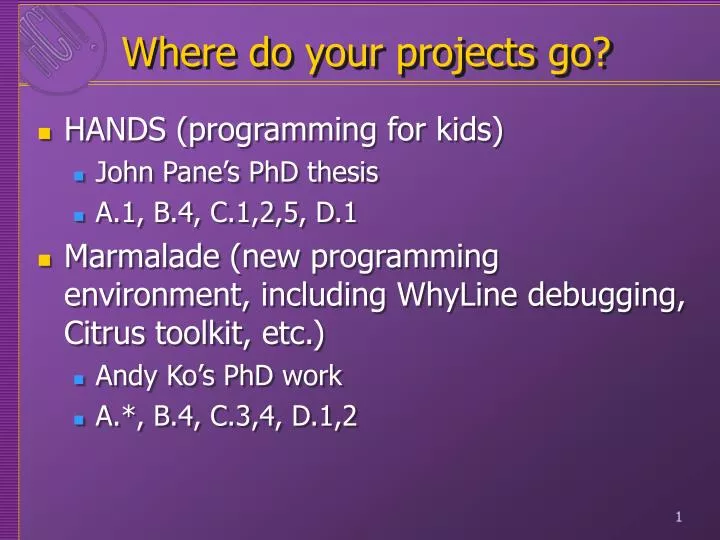 where do your projects go