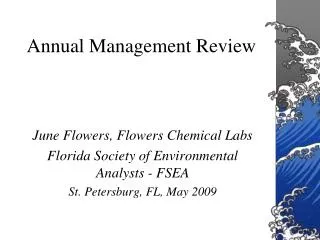 Annual Management Review