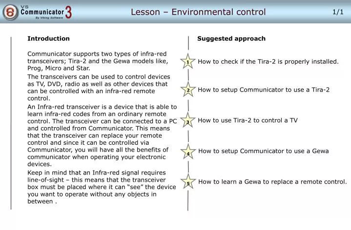 lesson environmental control