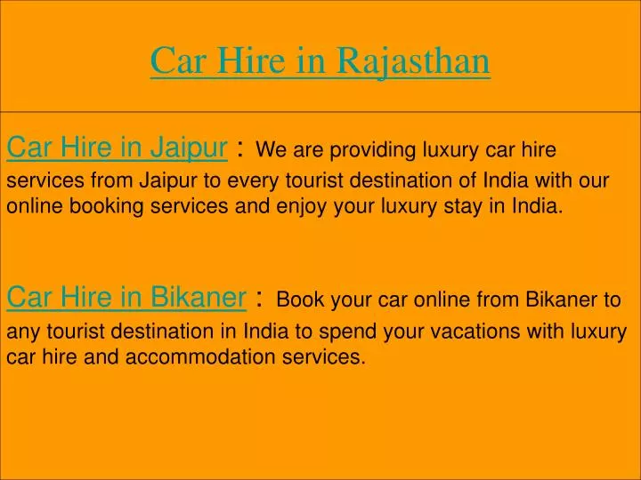 car hire in rajasthan