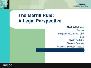 The Merrill Rule: A Legal Perspective