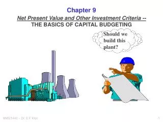 Net Present Value and Other Investment Criteria -- THE BASICS OF CAPITAL BUDGETING