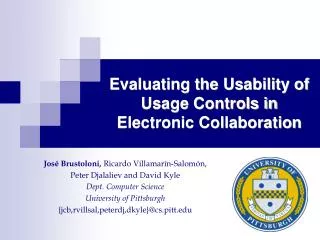 Evaluating the Usability of Usage Controls in Electronic Collaboration