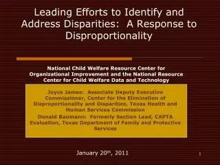 Leading Efforts to Identify and Address Disparities: A Response to Disproportionality