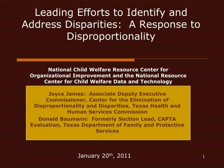 leading efforts to identify and address disparities a response to disproportionality