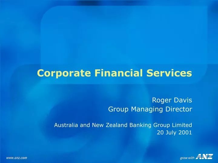 corporate financial services