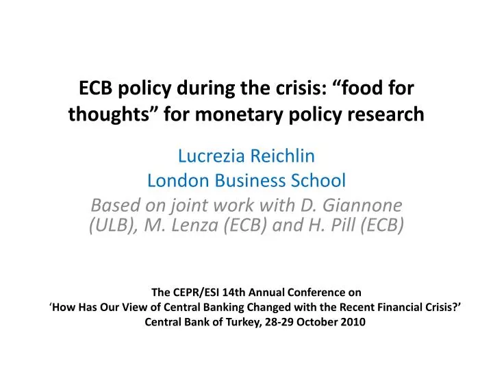 ecb policy during the crisis food for thoughts for monetary policy research