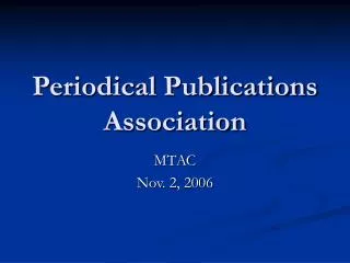 Periodical Publications Association