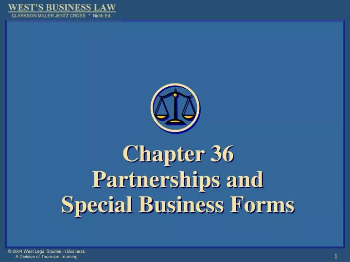 chapter 36 partnerships and special business forms