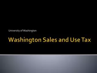 Washington Sales and Use Tax