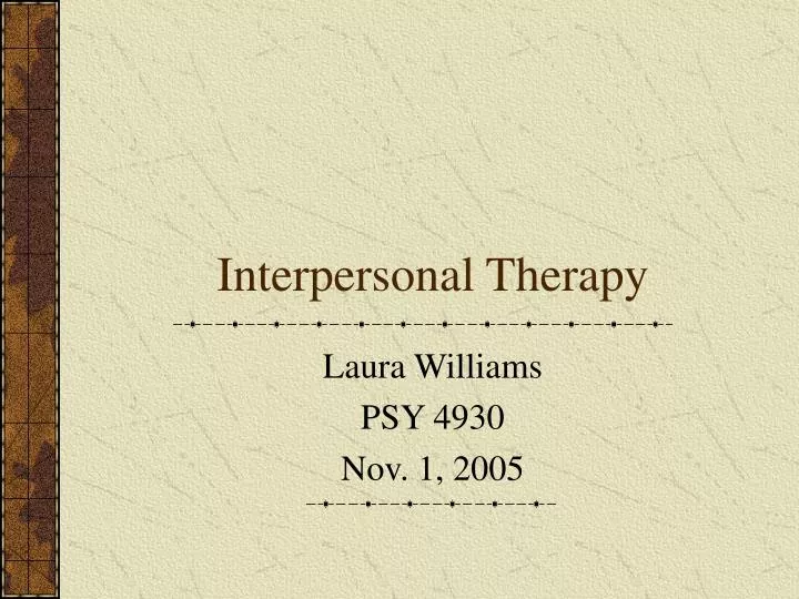 interpersonal therapy