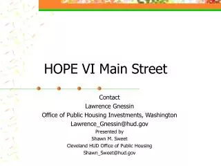 HOPE VI Main Street