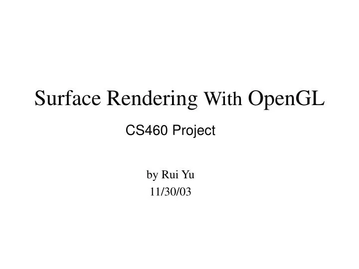surface rendering with opengl