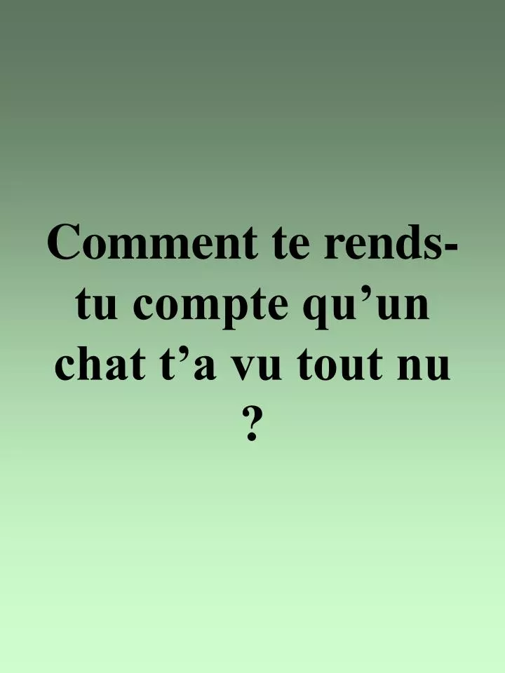 comment te rends tu compte qu un chat t a vu tout nu