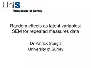 Random effects as latent variables: SEM for repeated measures data