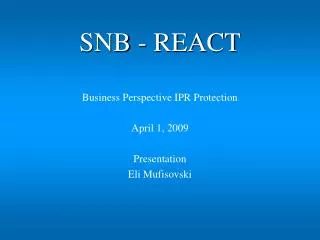 SNB - REACT