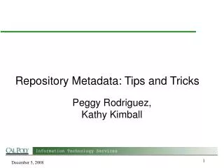 Repository Metadata: Tips and Tricks