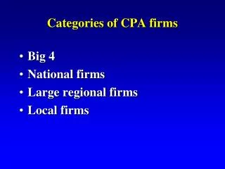 Categories of CPA firms