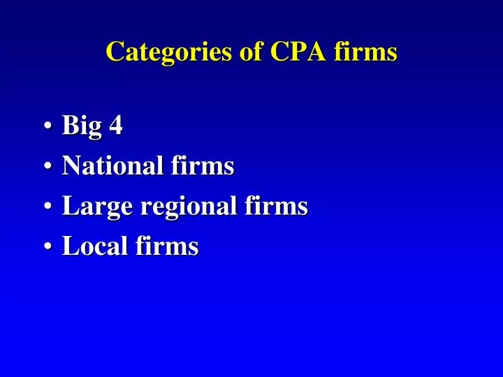 categories of cpa firms